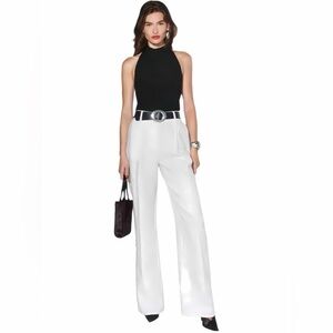 Reformation Alex Pants White Wide Leg Trouser Size 10 NWT